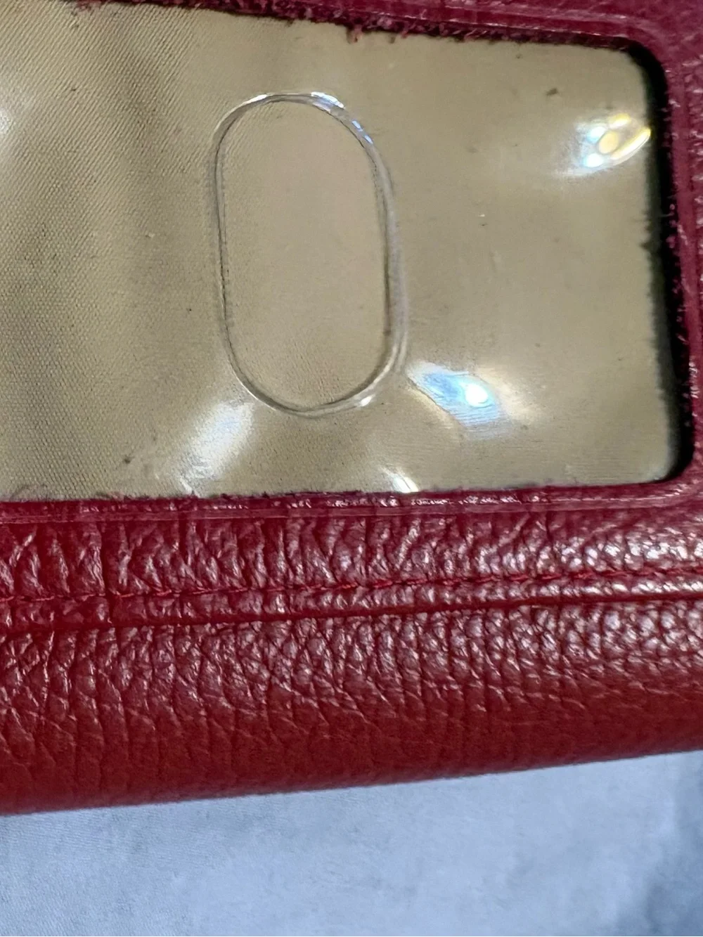 Buxton Red Pebbled Leather Phone Wallet Case